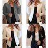 Kadın Suit Blazers EWSFV 2024 İlkbahar ve Sonbahar Kadın Moda Moda Sıradan İnce Düz Renk Baskı Uzun Kollu Küçük Takım Ceket Drop Del Otoft