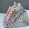 Casual schoenen Glitter Rhinestone Platform Sneakers vrouwen mode luxe designer schoenen voor vrouwen mesh comfort vrouwen schoenen bling dikke sneaker t240323