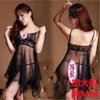 Plus Size Chubby MM Sexy Playful Lingerie For Women, Transparent Seductive Three Point Suspender Lace Mesh Pajama And Nightgown Set 781723