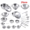 25st Mini Kitchen Toensils Toys Set For Kids Girl Rostfritt Steel kan hålla matlagning Utbildning låtsas Spela 240311