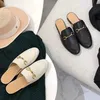 Womens Baotou g Muller Family Half s Slippers Externe slijtage Hoefijzergesp Platte schoenen Internet Rood Lui ASFO