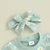 Set di abbigliamento set per bambini per bambini outfit estivo per le magliette a maniche corte margherite