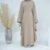 Ubranie etniczne muzułmański rękaw Batwing Farasha abaya sukienka Plain Inside Belt Women Party Suknie Dubai Turkey Kaftan Ramadan Eid Islamski