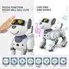 Enfant drôle rc robot électronique chien cascadeur vocation commander programmable touchsense music chanson cadeau d'anniversaire pour gamin 240321