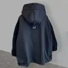 여자 재킷 딥 타운 빈티지 블랙 윈드 브레이커 재킷 여성 스웨트 셔츠 한국 패션 테크웨어 스트리트웨어 anorak 대형하라 주쿠