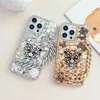 Luxury Glitter -telefonfodral för iPhone 15 15 Plus 14 Pro Max 13 12 11 Pro 15Pro Designer Bling Sparkling Rhinestone Diamond Jeweled 3D Crystal Shock Proof Case