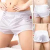 Underpants Pajama Bottoms 남성의 탄성 허리 라운지 반바지 단색으로 느슨한 잠자기 원활한 직물 편안함에 맞습니다.