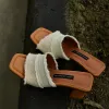 Flops Summer Femmes Open Open Toe High Talon Slippers Retro Chunky Talon Platform Slides 2023 Nouvelle Sandales de confort d'été Zapatillas