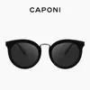Caponi Nylon Polarised Womens Solglasögon Fashion Trendy Cat Eye Sun Glasses Outdoor Anti UV Ray Original Design Eyewear CP1097 240314
