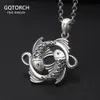 Real 999 Sterling Silver Pisces Hollow Pendant And Necklace Mens and Womens Personalized Gift Vintage Punk Fine Jewelry 240320