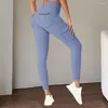 Pantalons de Yoga pour femmes, taille haute, contrôle du ventre avec plusieurs poches, Leggings extensibles, couleur unie, pour course à pied, sport