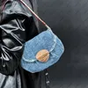 Designer Bag Vintage Denim Bag Women Cross Body Luxury Handväskor Hobo Axelväskor Blue Denim Flower Messenger Designer Purse