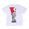 T-shirt d'été à manches courtes pour hommes, avec lettres solitaires imprimées, de styliste, en pur coton