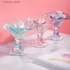 Weingläser, leichter Luxus, Retro-Cocktailglas, transparent, bunt, Blütenblattform, Dessertglas, Eisbecher, Obstsalatschüssel L240323