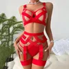 Bras Sets Bandage Lace Bodysuit One Piece Transparent Body Push Up Bra Sissy Tongs Bodycon Teddy See Through Sexy Tops Nightwear