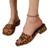 Kapdyty Leopard Women Sukienka plażowa buty Sandały Letnie Flip Flip Flops 2024 Casual Walking Mujer Zapatillas Slajdy