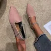 Casual Shoes Women Flat 2024 Spring Fashion Pointed Toe For Metal Chain Shallow Slip on Walking