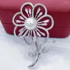 Broschen Blume Hijab Frauen Trendy Schmuck Brosche Imitation Perle Inlay Und Pins Schal Schals Schnalle Clips Lucky Sonny