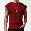 Mens New Sleeveless T-shirt Summer Leisure Sports Loose Short Sleeve Underlay Shirt