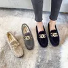 Casual Shoes Woolen Women's Autumn And Winter 2024 Thick Bottom Large Flat Plush Cotton L Lefu