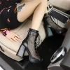 Сапоги Gladiator Women Platform Sandals Black Beige Mesh High Chunky Heels Party Club Ladies Zipper Summer Peep Toe Anto Boots
