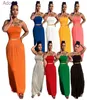 Dames 2-delige jurk Designer Sexy beha Halve lange rok Effen kleur Off-shoulder Maxi-jurken Feestkleding Casual Plus-maatset Cl7124496