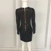 Abiti da donna Blazer Bling Bling Manica lunga Nero Scollo a V Manica intera Casual Ufficio Vestito da festa Brasile Abiti XXL VT07 625 764 769 877