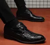 Fashion Business Designer Men Suit Party Wedding Dress Shoes Casual Loafers Genuine Black Flats Pointed Toes Lace-up For 6290