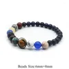 Strand Galaxy Sistema Solare Bracciale Via Lattea 6mm 8mm Braccialetti con perline di pietra Cielo stellato luminoso per uomoDonna Fascino Gioielli fai da te Regalo 2024