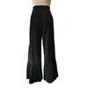 Women's Pants Relaxed Fit Long High Waisted Wide Leg Trousers Spring Summer Business Work For Women Elastic Waist Solid