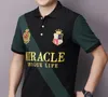 Nouveau polo de style été du créateur avec col rabattu en pur coton et motifs brodés uniques