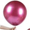 Party Decoration 18Inch Metal Balloons Chrome Metallic Latex For Birthday Baby Shower Graduation Decorations Drop Delivery Home Garden Otcr7