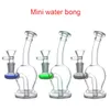 Mini de narguilé en gros Protable Protable Colorful Glass Water Dab Gig Bong Pipe avec un tabac mâle de 14 mm Herbe Dry Fumer Bowl