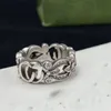 Band Rings Vintage Designer Band Rings Women Fashion Crystal Letter Gold Silver Plated Love Wedding Jewelry Supplies Ring Fine Carving Finger Ring