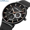 Мужские часы CRRJU, роскошные знаменитые лучшие бренды, мужские модные повседневные деловые часы, военные кварцевые наручные часы Relogio Masculino Saa200K