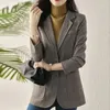 Women's Suits Gray Clothes Outerwears Blazer Woman Jacket Slim Coats For Women Fashion 2024 Arrivals Classic Suit Korean