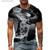 Chemises décontractées pour hommes 2023 T-shirt de musique à col rond d'été 3D imprimé graphique visage drôle vêtements pour hommes en plein air quotidien haut à manches courtes L240320
