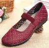 Lägenheter Theagant National Style Mesh Women Flat Shoes Spring Ethnic Cut Out Lady Drive Walk Shoes Shallow Mary Janes WFS3009