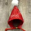 Cat Costumes Christmas Snowflake Print Dog Scarf Pet Adjustable Festival Hood Hat