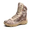 Fitness Shoes Python Camouflage High Tube Leather Waterproof Ankle Boots Men Outdoor Camping Climbing Hunting Breathable Tactical Combat