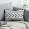 Pillow Simple Style Black & White Geometric Stripe Square Decorative Covers 18x18in Bohemia Home Chair Seat Throw Case