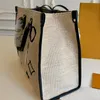 24SS Kobiety luksusowy projektant letni słomka haft klasyczny kwiaty torby torebki szewder crossbody torebki z oryginalnej metalowej torebki 41 cm