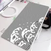 Pedler Japonca Büyük Dalga Fare Pad Gamer Büyük Siyah Beyaz Mousepad XXXL MAT MAT Oyunu Halı Kauçuk Klavye Pedleri 50x100cm