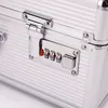 Barber Storage Valise Outils de coiffure Pochette de rangement Grande capacité avec serrure Organisateur de maquillage Boîte à outils en métal antichoc s7n7 #