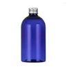 Bottiglie di stoccaggio 12 pezzi 500 ml PET cosmetico vuoto blu trasparente nero con tappo in alluminio Confezione cosmetica in contenitore di plastica grande