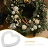 Fleurs décoratives 4 pièces couronne artisanale anneaux de coeur en polystyrène pour bricolage mariage fête de Noël fournitures d'arrangement floral ornement blanc