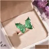 Band Rings Butterfly Ring Purple Fashion Temperament Sweet Romantic Female Jewelry Girl Gift Drop Delivery Dhwvp