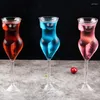 Copos de vinho bar decoração copo de vidro-forma do corpo da menina criativo cocktail cristal vermelho borosilicato beleza taça