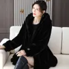 Brand New Thickened Fur Winter Dress Womens Fashion Style Mink Fleece Mid Length Moms Coat