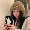 Berets Winter Warm Plush Women's Hats Fashion Letter Embroidery Shows Face Small and Versatile Korean Ear Protection Beanies Caps Men